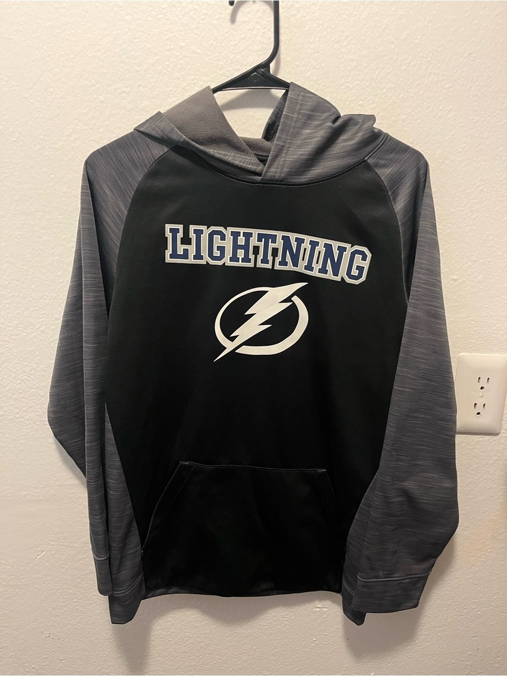 NHL Black and Gray Tampa Bay Lightning Pullover Hoodie